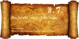 Majthényi Tünde névjegykártya